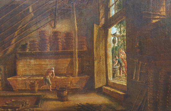 Scuola francese della prima metà dell'800 - Interno di una panetteria