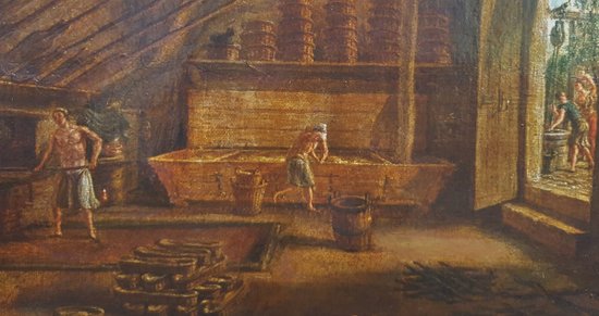 Scuola francese della prima metà dell'800 - Interno di una panetteria