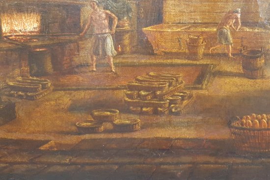 Scuola francese della prima metà dell'800 - Interno di una panetteria