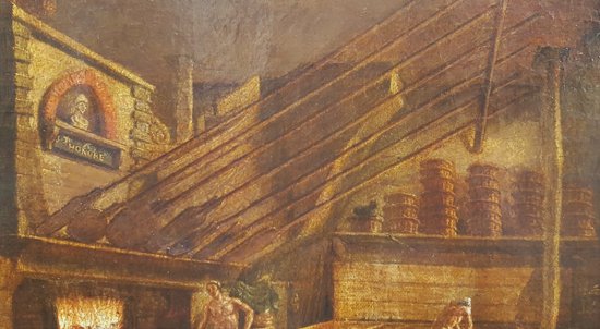 Scuola francese della prima metà dell'800 - Interno di una panetteria