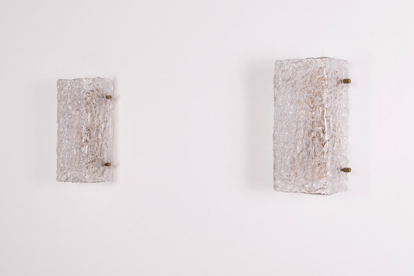 Paires d’appliques Murano “Ice Glass” (30 cm)