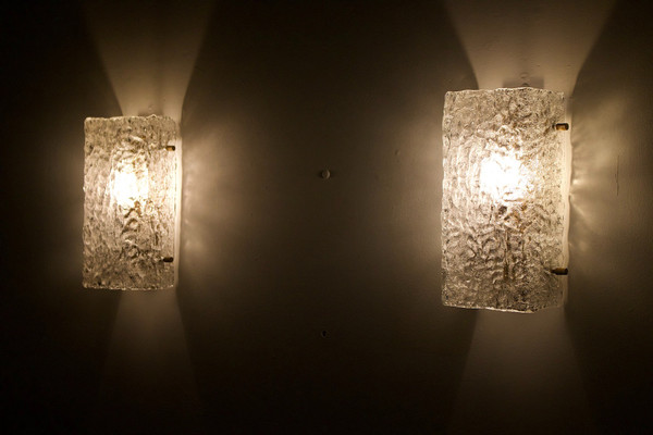 Paires d’appliques Murano “Ice Glass” (30 cm)