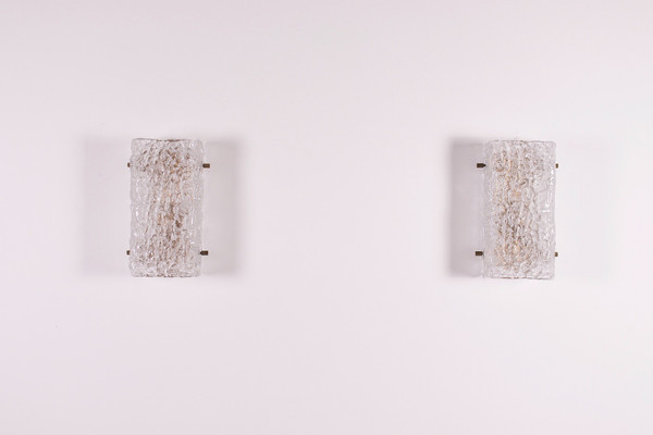Paires d’appliques Murano “Ice Glass” (30 cm)