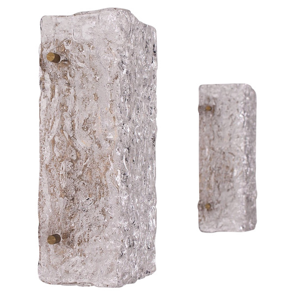 Paires d’appliques Murano “Ice Glass” (30 cm)