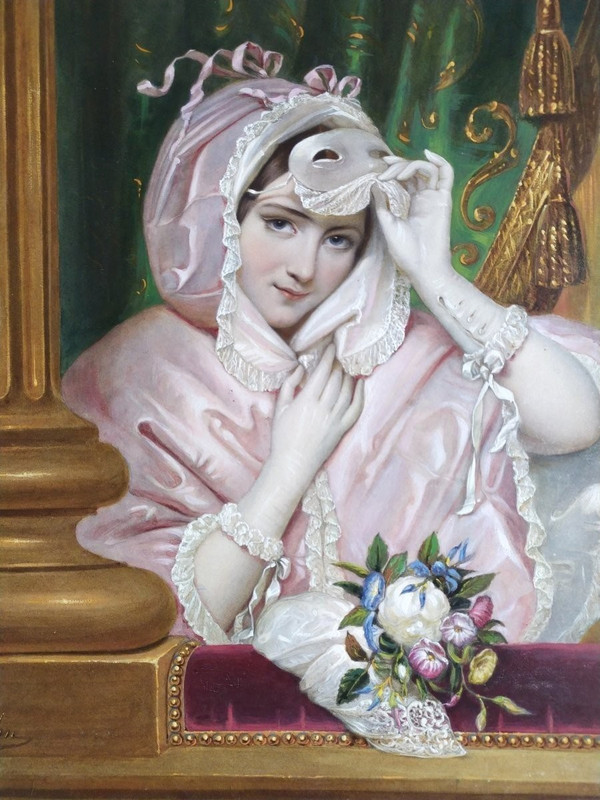 Gravure aquarellée XIXème Belle de nuit 