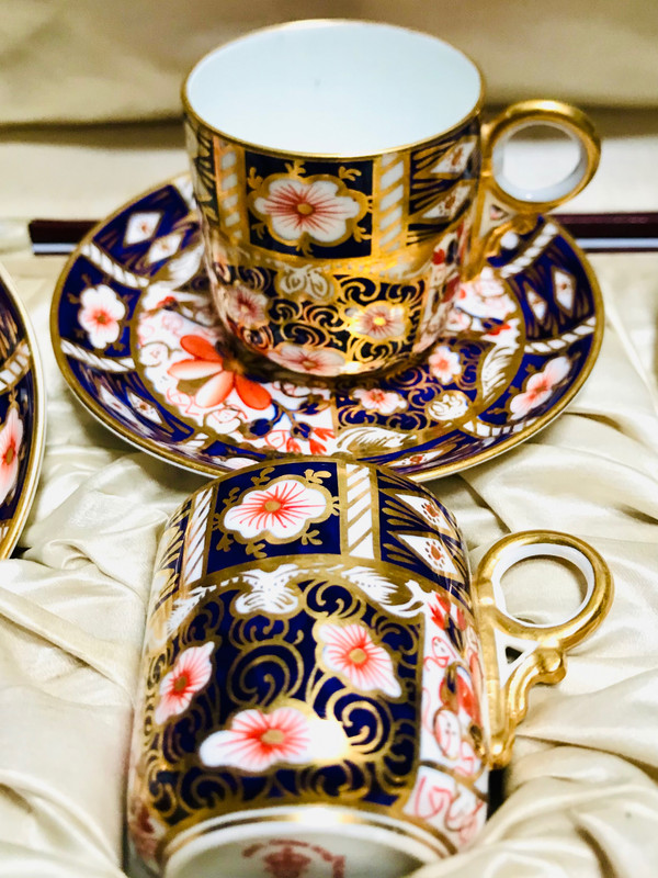 Royal Crown Derby Kaffee-/Mokka-Servicebox aus Porzellan 