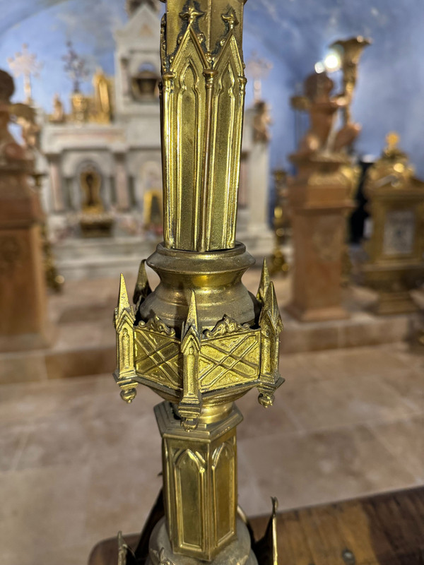 Neo-Gothic Altar Garniture – 19th Century