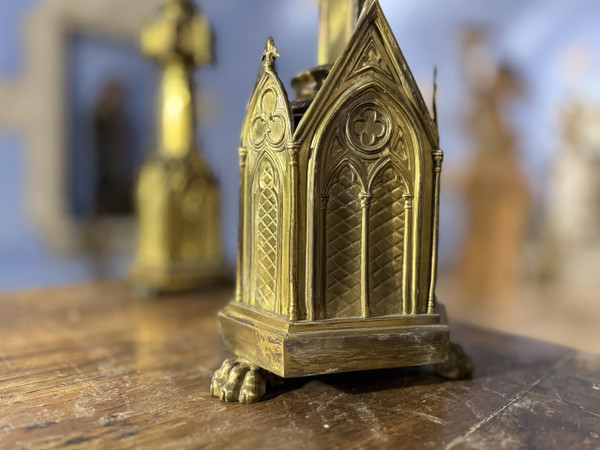 Neo-Gothic Altar Garniture – 19th Century