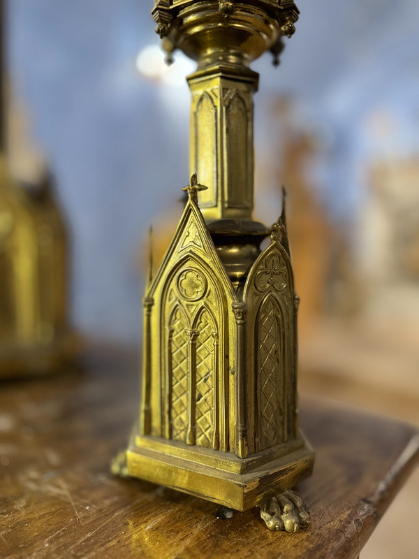 Neo-Gothic Altar Garniture – 19th Century