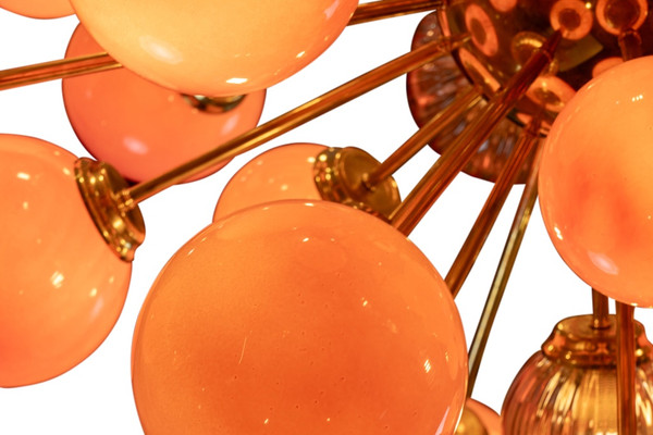 Large Sputnik style chandelier in Murano glass. Contemporary work. LS57993856T