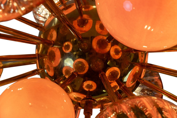 Large Sputnik style chandelier in Murano glass. Contemporary work. LS57993856T