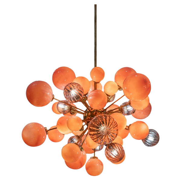 Large Sputnik style chandelier in Murano glass. Contemporary work. LS57993856T