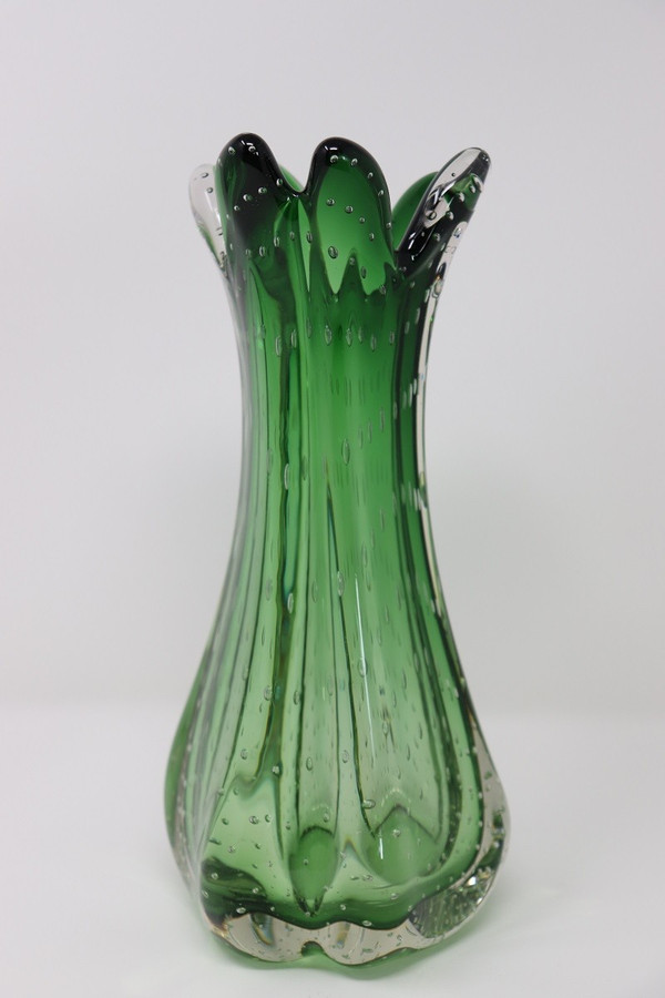 smaragdgrüne Murano-Vase, 1960