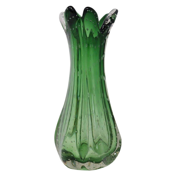 smaragdgrüne Murano-Vase, 1960