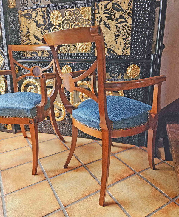 Ernest Boiceau (1881 - 1950) Paire De Fauteuils En Sycomore Et Bois Exotique