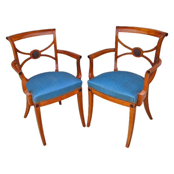 Ernest Boiceau (1881 - 1950) Paire De Fauteuils En Sycomore Et Bois Exotique