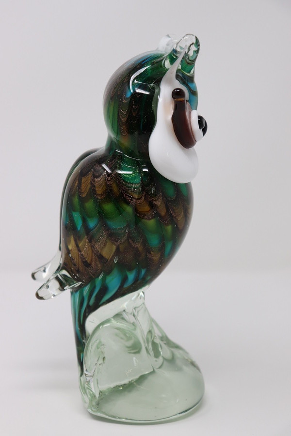 Eulenskulptur aus Muranoglas