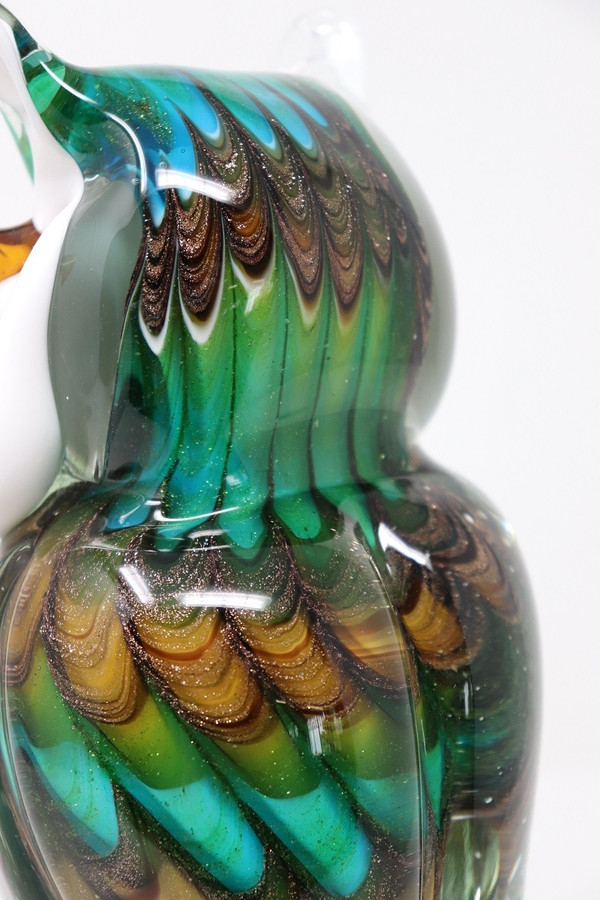 Eulenskulptur aus Muranoglas