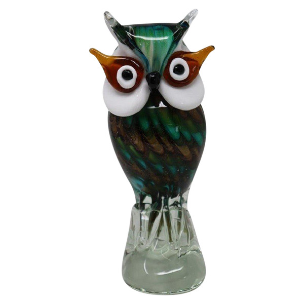 Eulenskulptur aus Muranoglas
