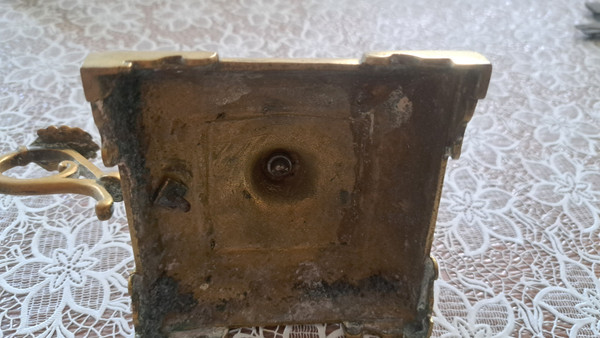 Portacandele a mano in bronzo della fine del XIX secolo