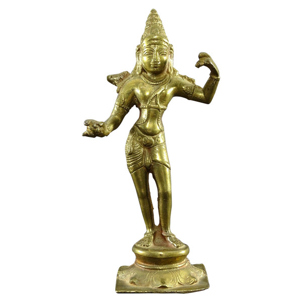 India, Mid 20th Century, Bronze Statue Representing The Hindu Goddess Parvati.