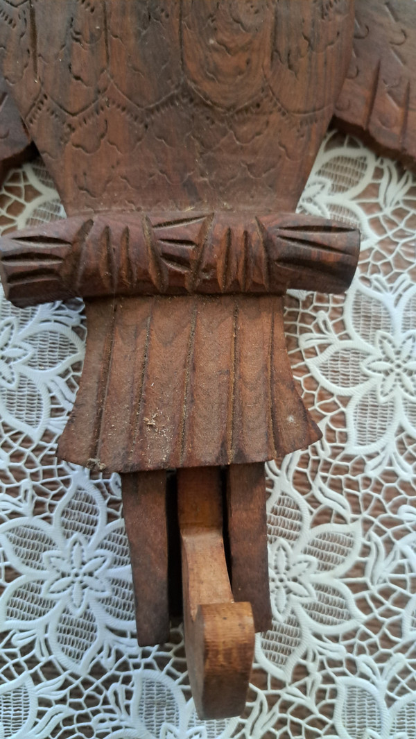 Appendiabiti scultura Gufo lavoro artigianale articolato degli anni '60