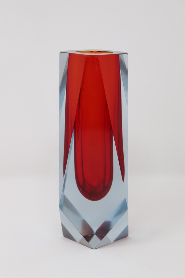 vase en verre de Murano attribué à Flavio Poli pour Alessandro Mandruzzato 1960