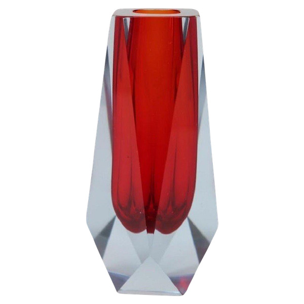 vase en verre de Murano attribué à Flavio Poli pour Alessandro Mandruzzato 1960
