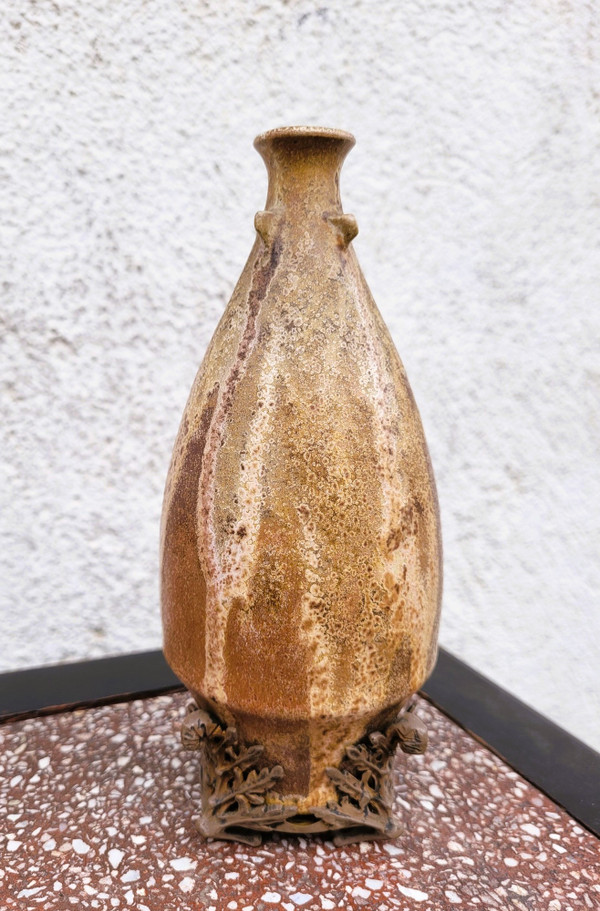 C Greber, Vase En Grès Flammé, Art  Nouveau, XXème Siècle