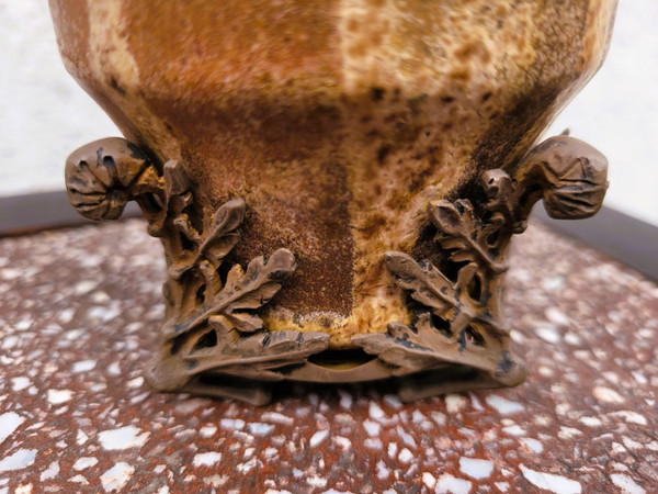C Greber, Vase En Grès Flammé, Art  Nouveau, XXème Siècle