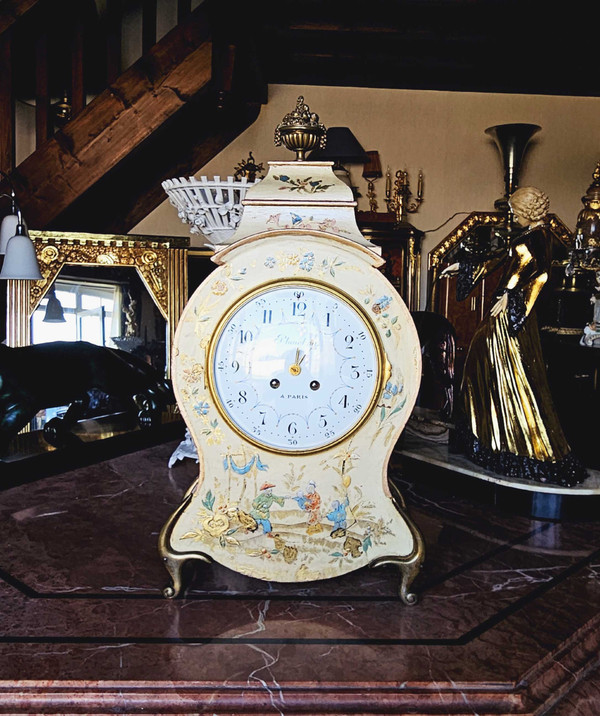 "Chinese" Cartel Clock Signed Planchon in Paris