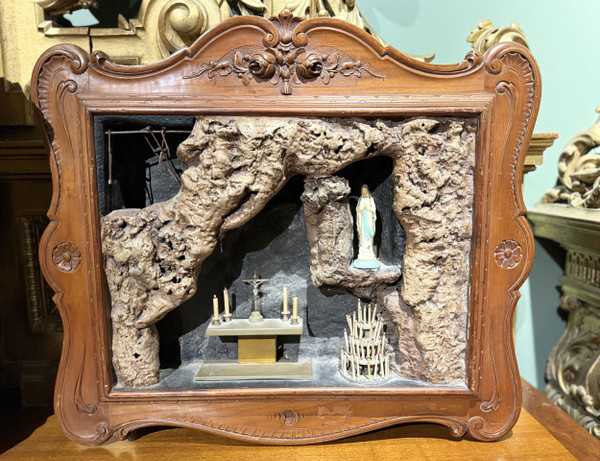 Grande Diorama Della Grotta Di Lourdes - XIX Secolo