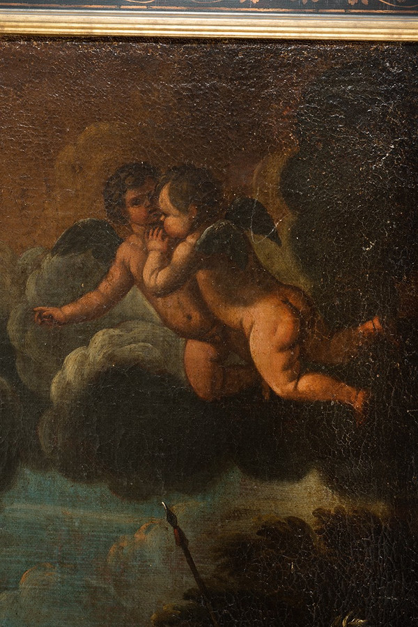 Tableau ancienne Huile Sur Toile Naples 18ème Siècle.