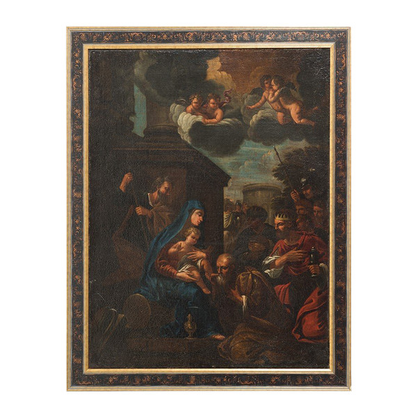 Tableau ancienne Huile Sur Toile Naples 18ème Siècle.