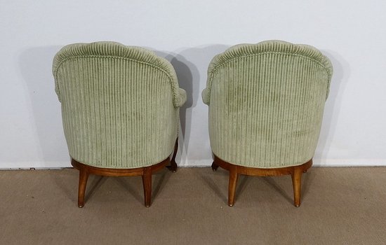  Paire de Fauteuils dits Crapaud, époque Napoléon III – Milieu XIXe 