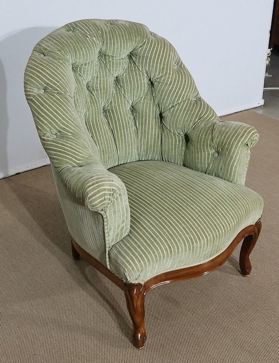  Paire de Fauteuils dits Crapaud, époque Napoléon III – Milieu XIXe 