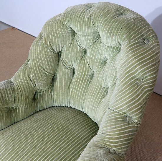  Paire de Fauteuils dits Crapaud, époque Napoléon III – Milieu XIXe 