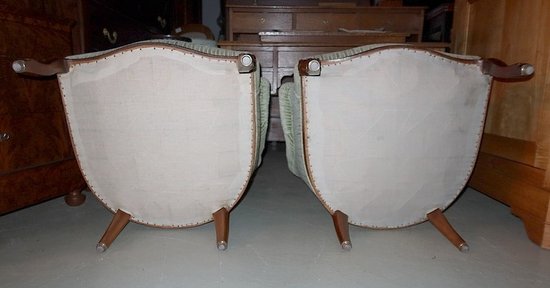  Paire de Fauteuils dits Crapaud, époque Napoléon III – Milieu XIXe 