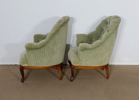  Paire de Fauteuils dits Crapaud, époque Napoléon III – Milieu XIXe 