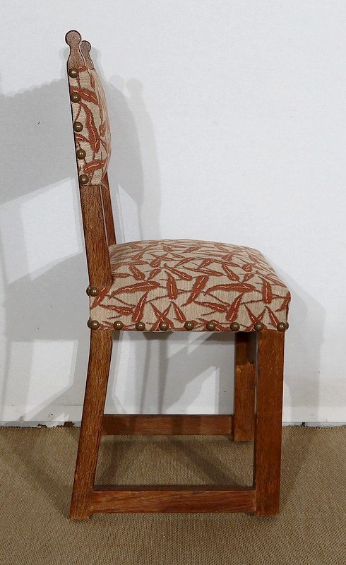  Suite di quattro sedie in rovere in stile monastico - Inizio XX secolo