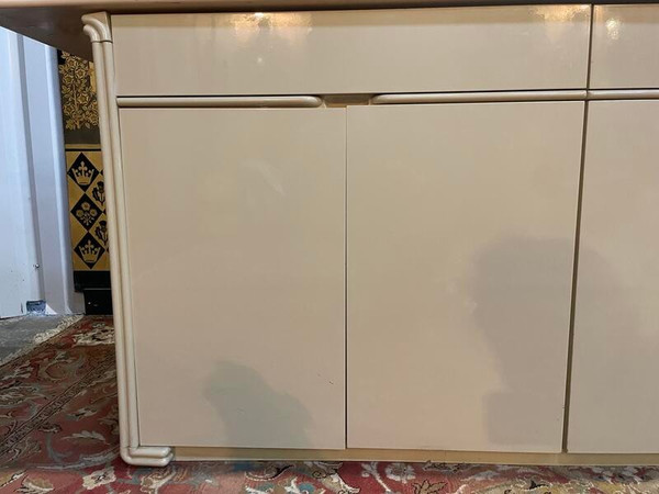 Sideboard - 1970er Sideboard in Beige lackiert