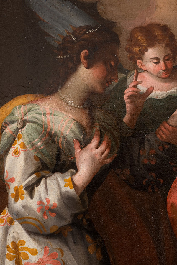 Tableau Ancienne Huile Sur Toile Naples 18ème Siècle