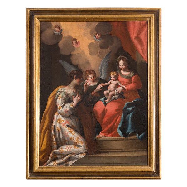 Tableau Ancienne Huile Sur Toile Naples 18ème Siècle
