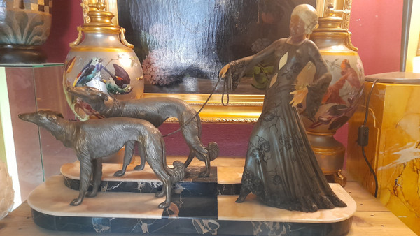 Georges Gori donna con levrieri 