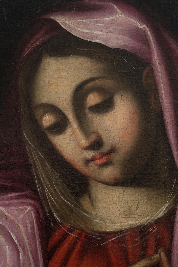Antico Dipinto Olio Su Tela Bologna XVII Secolo.