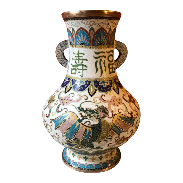 Cloisonné dragon vase