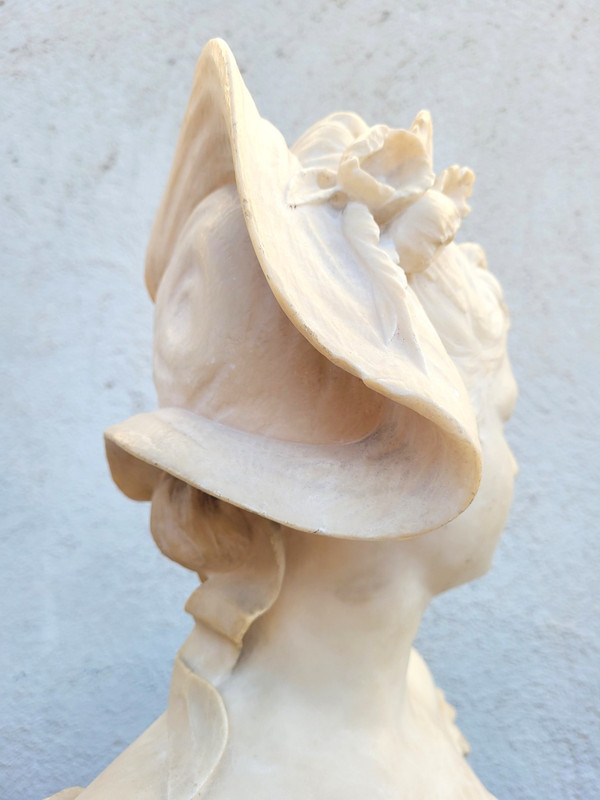 Ant Nelson, Busto di donna, Alabastro, Fine XIX secolo