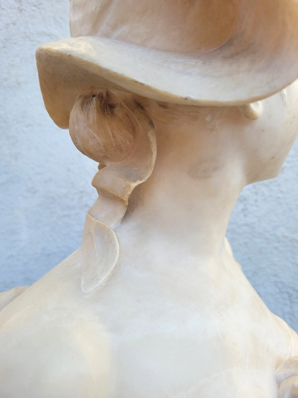 Ant Nelson, Busto di donna, Alabastro, Fine XIX secolo