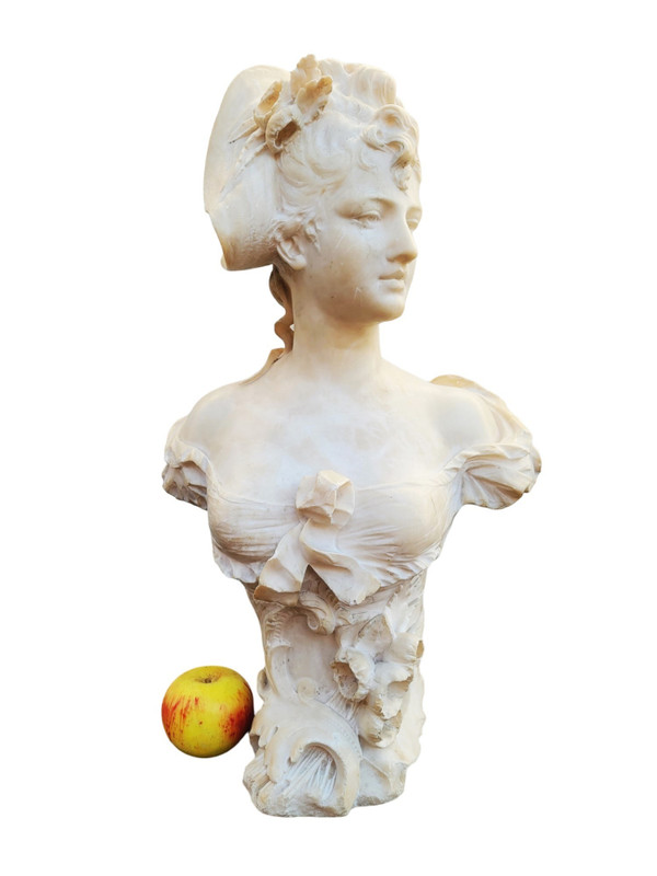 Ant Nelson, Busto di donna, Alabastro, Fine XIX secolo
