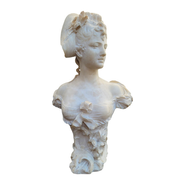 Ant Nelson, Busto di donna, Alabastro, Fine XIX secolo